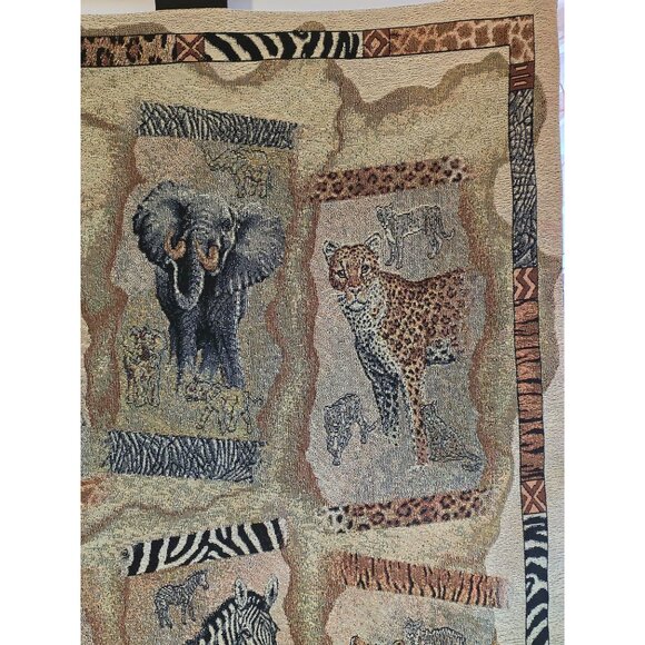 Safari Animals Tapestry Wall Hanging By Milliken‎ Gibson 26x36 Inches - Picture 7 of 10